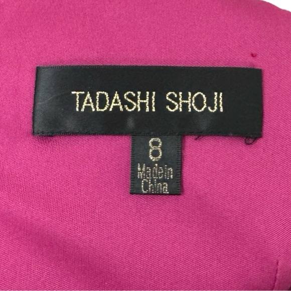 NWT Tadashi Shoji Corded Lace V-Neck Tulle Sheath Dress Rosette Pink Woman’s 8 - Picture 7 of 7